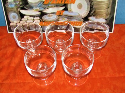 5 Coppe Da Champagne 25 CL IN Cristallo di Arques Du Modello Trocadero - Foto 3 di 3