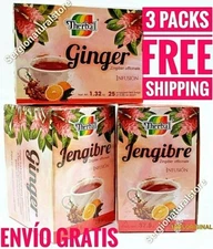 3 Packs TE DE JENGIBRE GINGER TEA 75 BAGS Digetive Free Shipping 