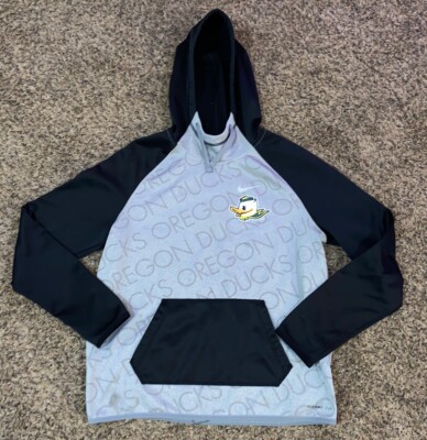 OREGON DUCKS Nike Therma-Fit Hoodie Sweatshirt Puddles Mens Black Gray Med