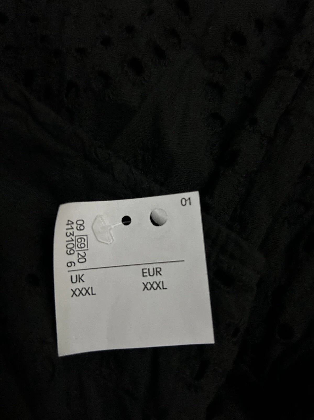 VALENTINO Abito Valentina Naldi 100%Cotone Ricamato Occhielli Nero Taglia XXXL Mad in Italy