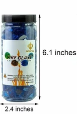 ROOFOO Fire Glass Reflective Decorative Gas Fireplace Rocks Cobalt Blue