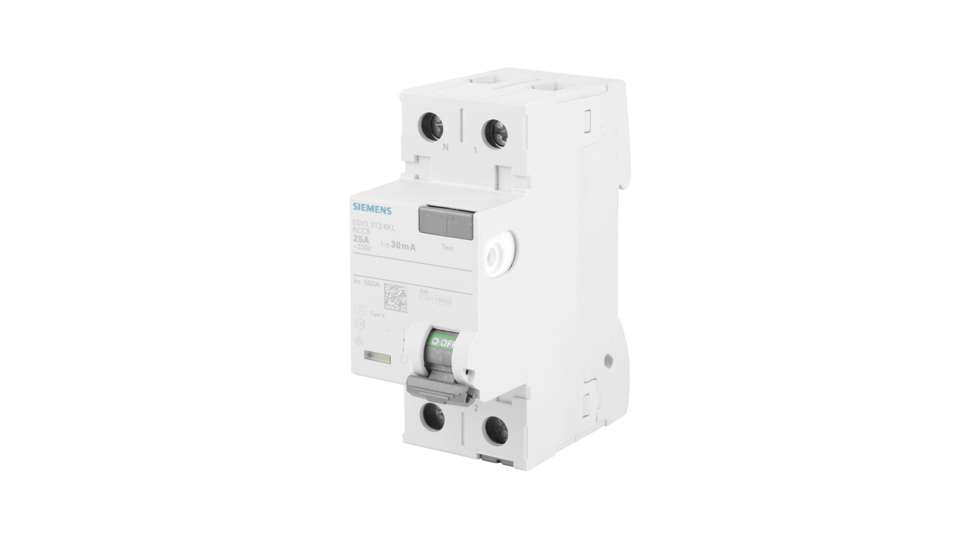 Residual current circuit breaker 2P 25A 0.03A Type A N-left 30mA SENTRON  /T2UK