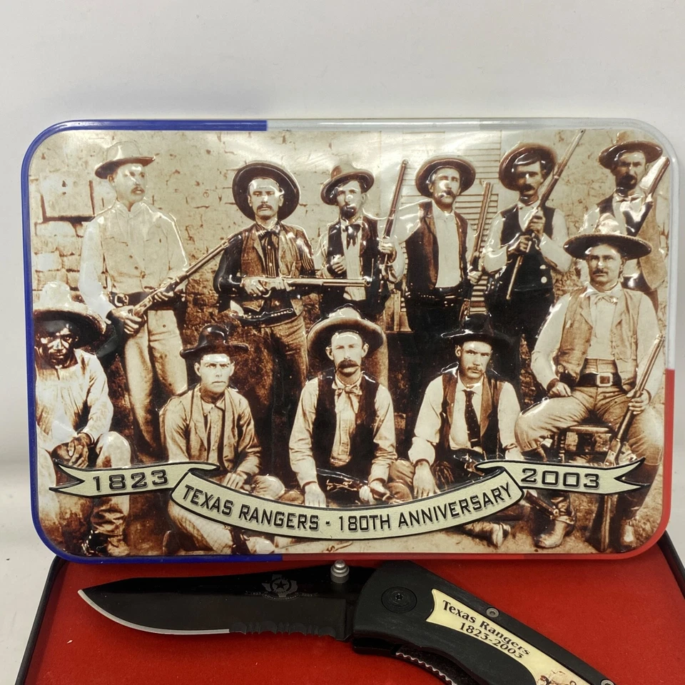 Texas Ranger 180 Aniversario 2003 Edición Coleccionista con Lata, Cuchillo e Insignia Foto 2 de 4