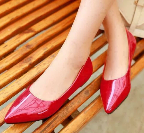 New Womens Ballet Flats Point Toe Pumps Ladies Slip On Casual Shoes Plus Size - Picture 9 of 25