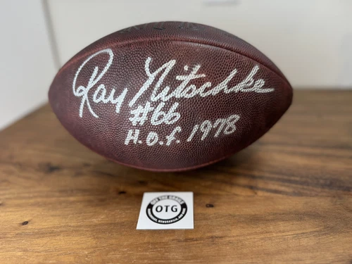 Green Bay Packers Ray Nitschke Autographed Duke Football w/ Inscription - JSA