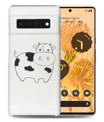 CASE COVER FOR GOOGLE PIXEL|CUTE FARM COW SKETCH DRAWING #1