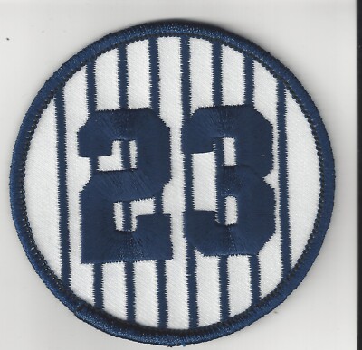 Don Mattingly Retired Number 23 Patch 3'' Round New York Yankees Pinstripes 