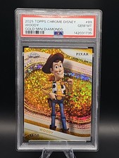 2025 TOPPS CHROME DISNEY #89 WOODY GOLD MINI DIAMONDS 48/50 PSA 10
