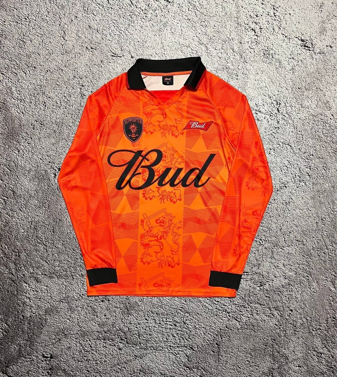 Bud Netherlands Supporter Jersey Long Sleeve Orange Men's M | eBay
