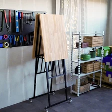 SmartFold Heavy-Duty Folding Butcher-Block Workbench- Portable Wood-Top Utility