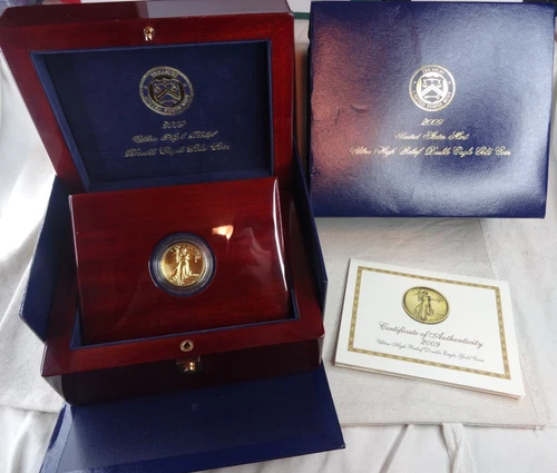 2009 Ultra High Relief Double Eagle US Mint $20 Gold 1 Oz .999 Box & COA