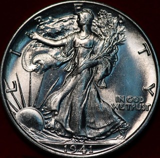 Uncirculated 1941 S San Francisco Mint Silver Walking Liberty Half