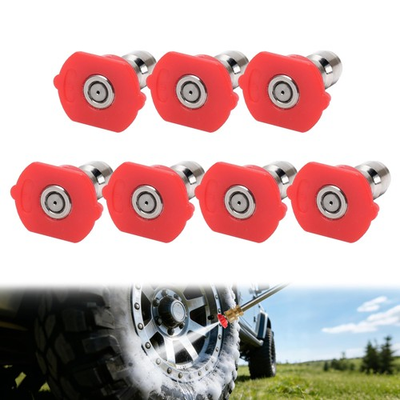 #ad 7 Pack Pressure Washer Nozzle Tips 0° Red Spray Tip 1 4quot; Quick Connect 400... $7.79