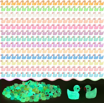 260Pcs Luminous Mini Resin Ducks,Glow in the Dark Tiny Duck for Home Hide Prank