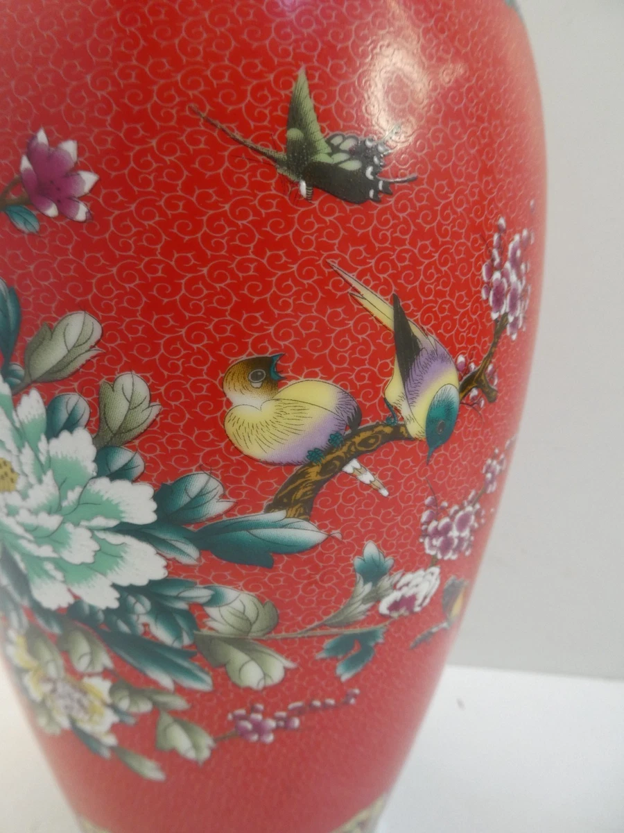 CHINESE RED PAINTED POTTERY CERAMIC VASE XINYUXUAN JINGDEZHEN XINYU TAOCI