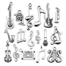 WOCRAFT 50pcs Wholesale Bulk Lots Instrument Music Notes Charms for Jewelry M...