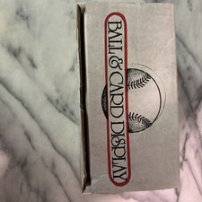NEW Vintage Wood Base Baseball Holder With Trading Card Display