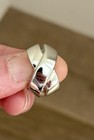 Vintage Signed Christian Dior Silver Tone Ribbon Cross Clip-On Earrings — photo 3