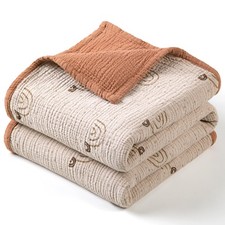 Muslin Baby Blanket - Cotton Quilt Blankets for Toddlers - Reversible Nursery...