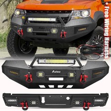 Offroad For 2015-2022 Chevy Colorado Steel Front Rear Bumper W/winch Plate&light