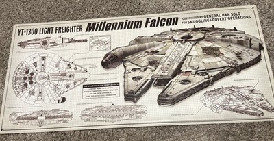  Disney Star Wars Millennium Falcon 3D Metal Sign Wall Decor 21  X 10 