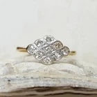 Art Deco Style Round Cut Lab Created Diamond 14k Yellow Gold FN Engagement Ring