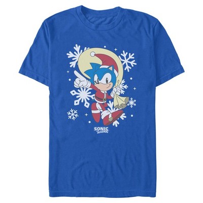 Men's Sonic the Hedgehog Snowflake Santa Costume Gift Bag T-Shirt