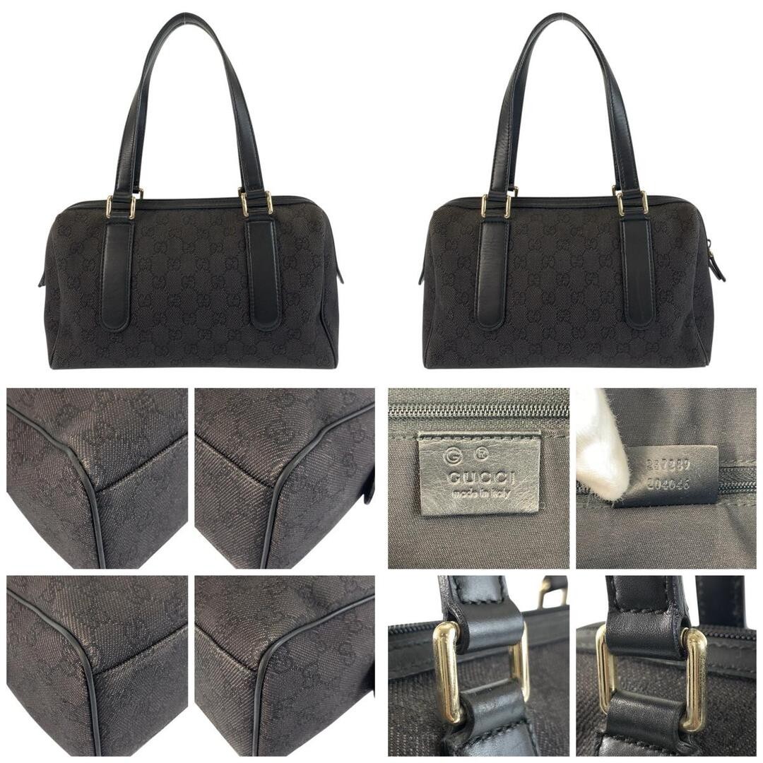GUCCI GG Canvas Leather Handbag Black Silver Hardware Used Ladies thumbnail 2