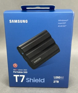 Samsung T7 Bouclier 2TB USB-C Portable Externe SSD - Noir (MU-PE2T0S) (SEALED)