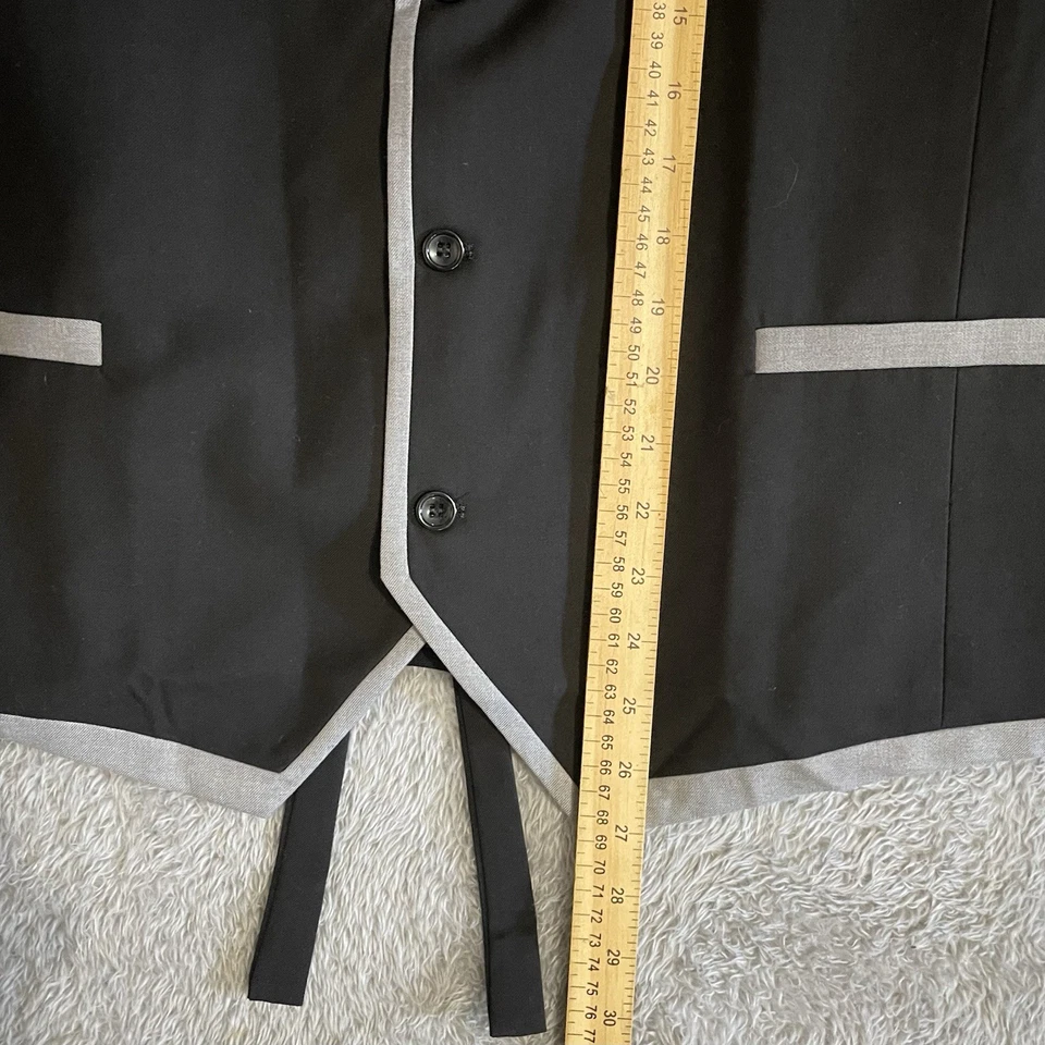 COOFANDY Dress Vest Suit Waistcoat Mens Size 3XL Formal Suit Black Gray Accent - Image 4 of 4