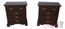 F70766: Pair THOMASVILLE 4 Drawer Cherry Chest Nightstands