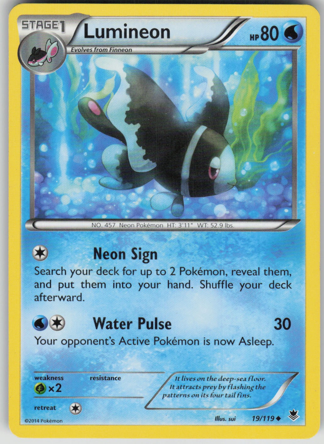 Pokemon TCG Lumineon Uncommon XY - Phantom Forces 19/119