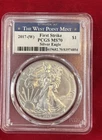 2017 (W) SILVER EAGLE $1 PCGS MS70 THE WEST POINT MINT - BLUE LABEL