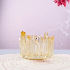 Crystal Shape Mirror Mold Silicone for Aromatherapy Candle Cup Epoxy DIY Modern