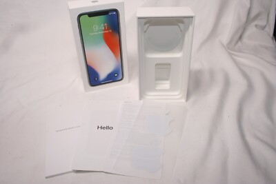 Apple iPhone X 256GB Silver EMPTY BOX ONLY - With some paperwork