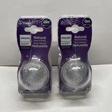 LOT OF 2 Philips Avent Flow Natural Response Nipple 0 Month (8 Nipples Total)