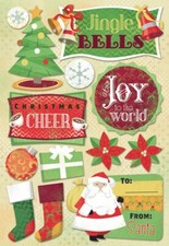 Scrapbooking Crafts KF Stickers Christmas Jingle Bells Tree Santa Stockings Joy
