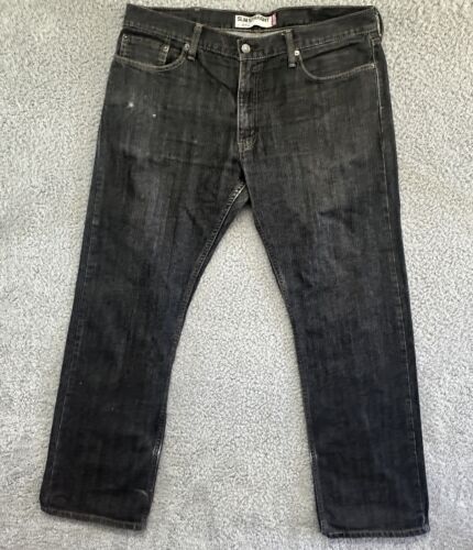 Levis 514 Jeans Mens 38x31 Black Dark Denim Wash … - image 1