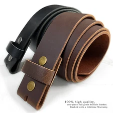 Big and Tall Belt One Piece Full Leather Belt Strap 1-1/2" wide Up to size 60"
