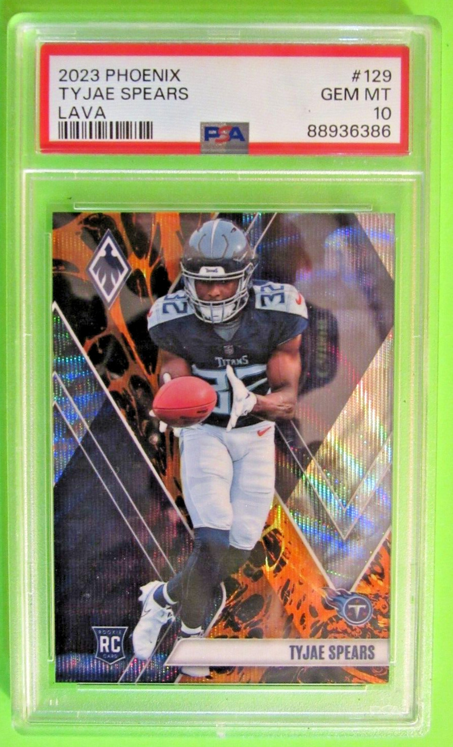 2023 Panini Phoenix #129 Tyjae Spears RC Lava /175 Tennessee Titans POP 2!