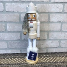 NWT St Nicholas Square White Wooden Nutcracker Holding a Tree