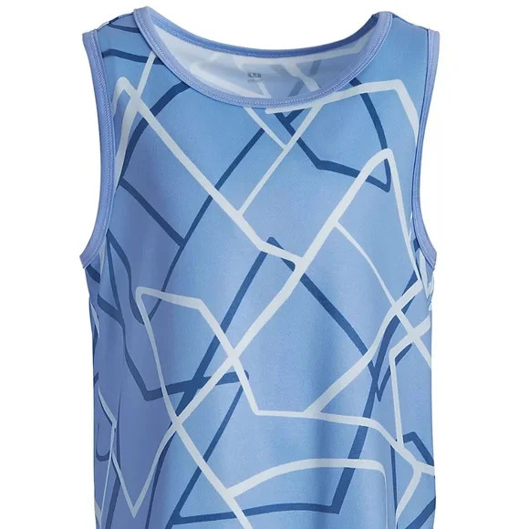 (NWT) ID Ideology Big Girls Geo-Print Tank Top (Jet Ski, Size XXL- 18)