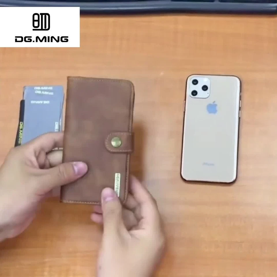 Carteira de couro real vintage premium suporte para cartão universal para Samsung iPhone - Imagem 2 de 4