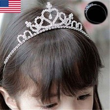 Kids Girls Child Wedding Prom Crystal Rhinestones Tiara Princess Crown Headbands