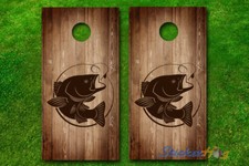 VINYL WRAPS Bass Fishing Hook Cornhole Boards DECALS