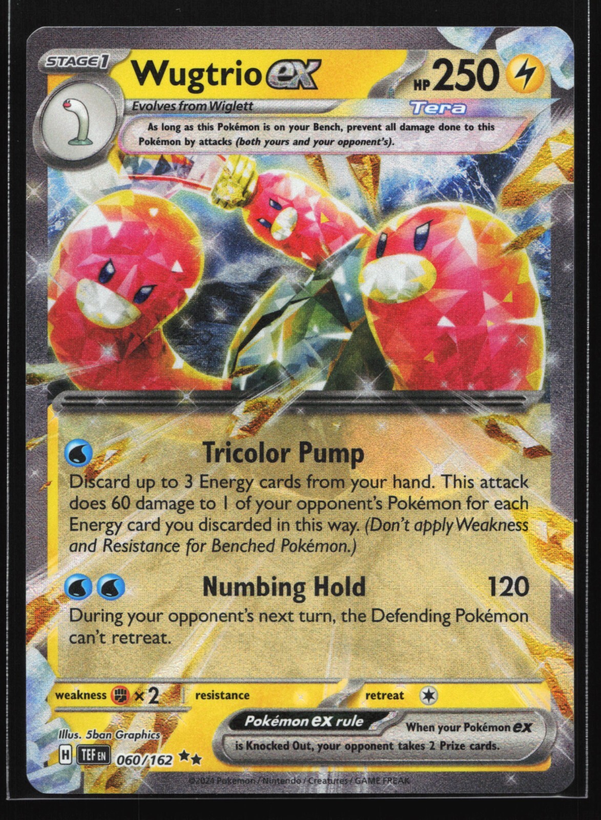 Pokemon Wugtrio ex 060/162 Temporal Forces Double Rare Holo NM