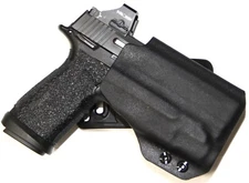 REVKEL OWB Cross Dra 2 Slot Belt Slide holster for Pistols w/Crimson Trace Lsr.