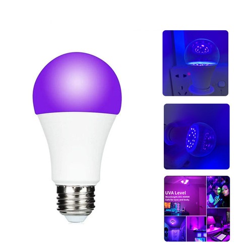 E27 9W UV 395nm 20-2835 SMD Black Light Bulb Fluorescent Lamps for Party Club - Picture 8 of 10