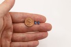Oval Blue Sapphire Earring Studs 6 x 4 Real 14k Natural Sapphire Yellow gold — photo 6