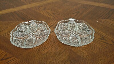 2 Crystal Candy Dishes 6''